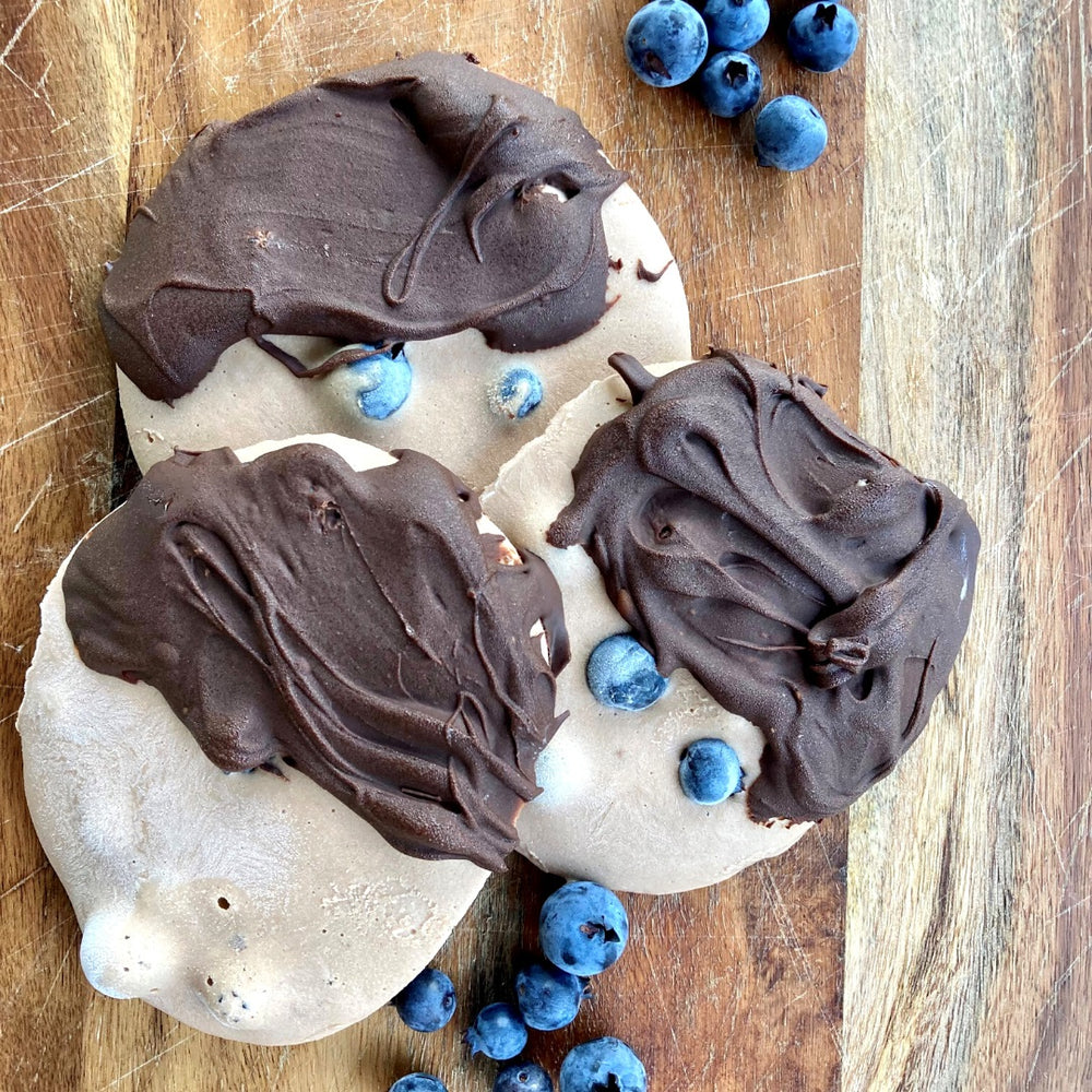 Bouchées glacées protéinées chocolat et bleuets